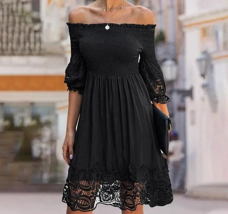 Off Shoulder Short Sleeve Sundress