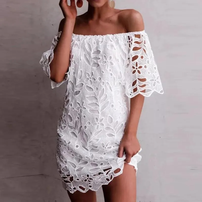 Off Shoulder Short Sleeve Sundress