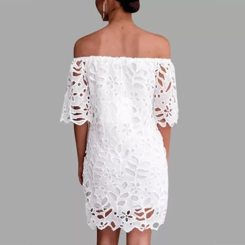 Off Shoulder Short Sleeve Sundress