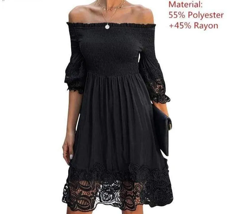 Off Shoulder Short Sleeve Sundress