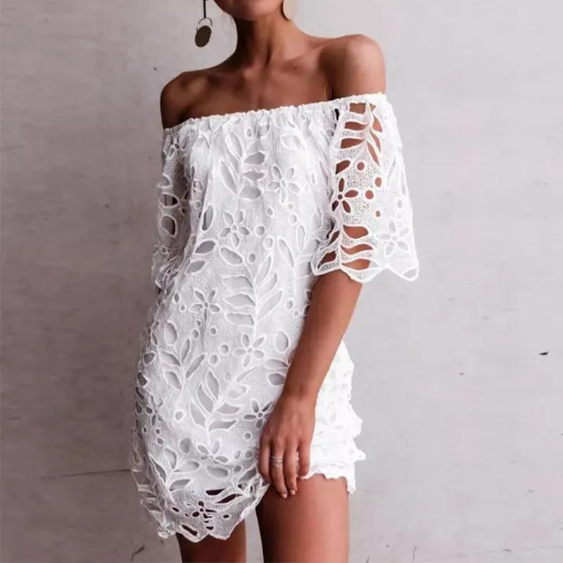 Off Shoulder Short Sleeve Sundress