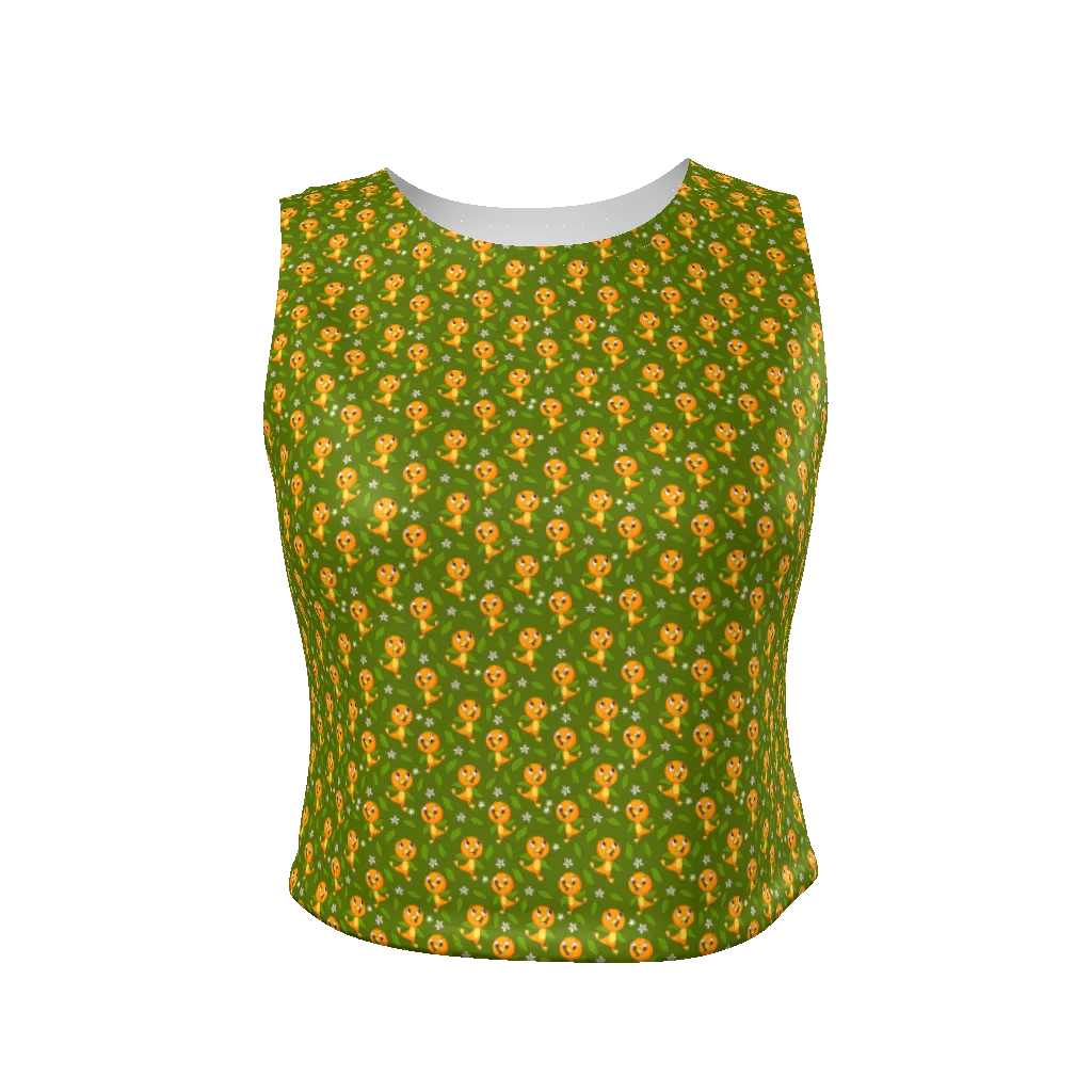 Orange Bird Women's Fitted Crop Tank Top