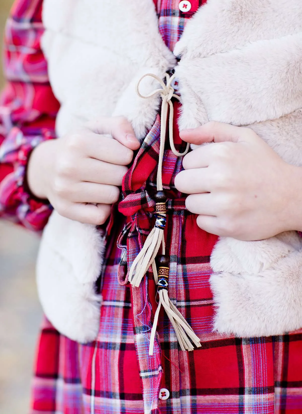 Plaid Button Midi Dress