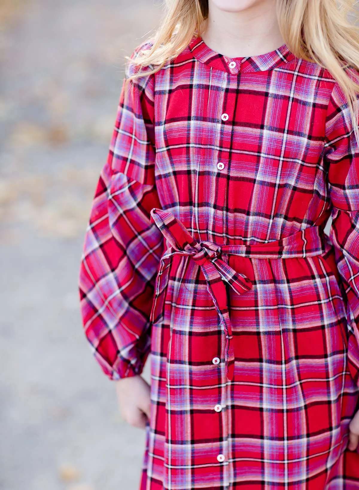 Plaid Button Midi Dress