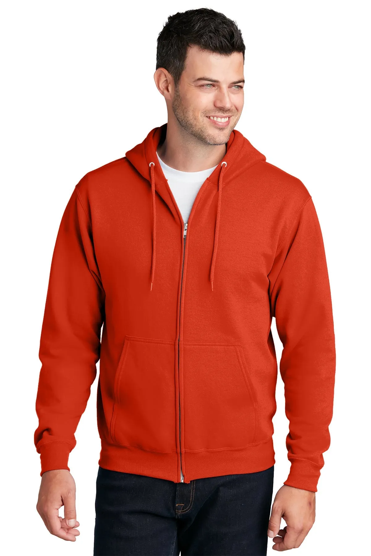 Port & Company Core Fleece Customized Zip Hoodies, Orange