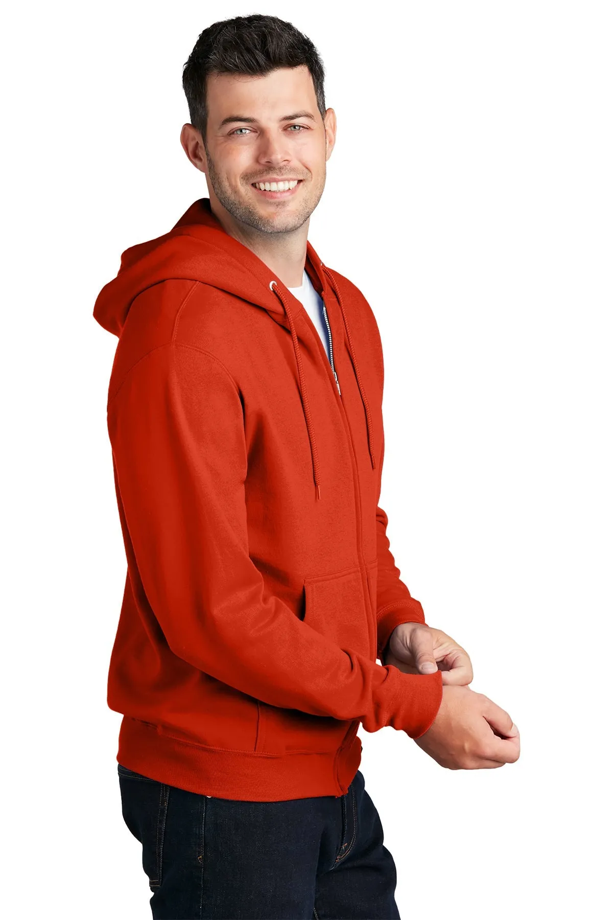 Port & Company Core Fleece Customized Zip Hoodies, Orange