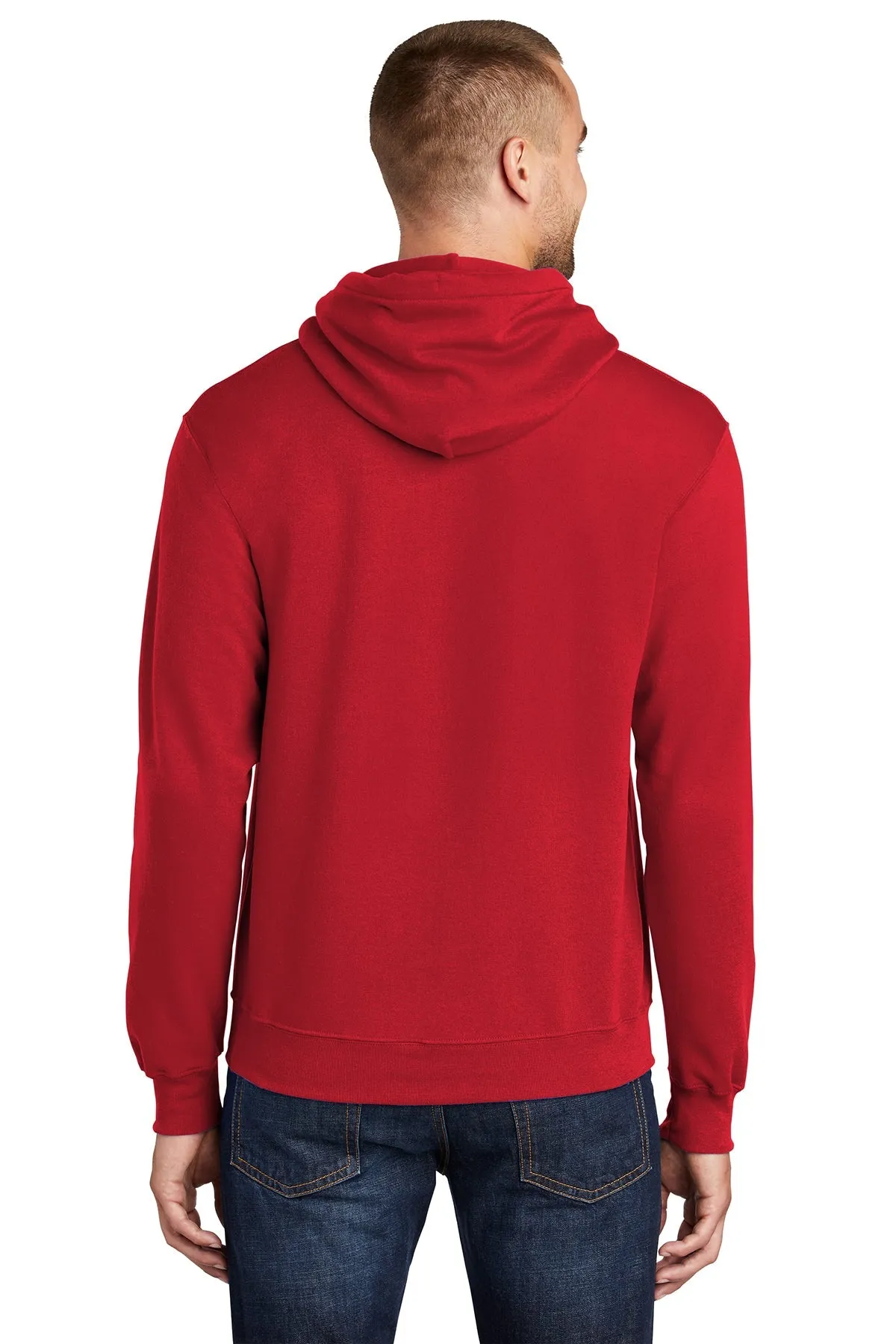 Port & Company Tall Core Fleece Branded Hoodies, Red