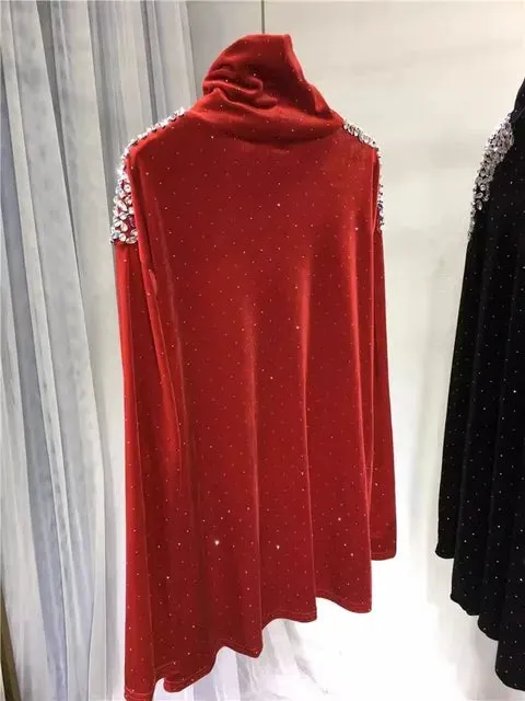 Pre Order:  Luxury Beading Turtleneck T-Shirt