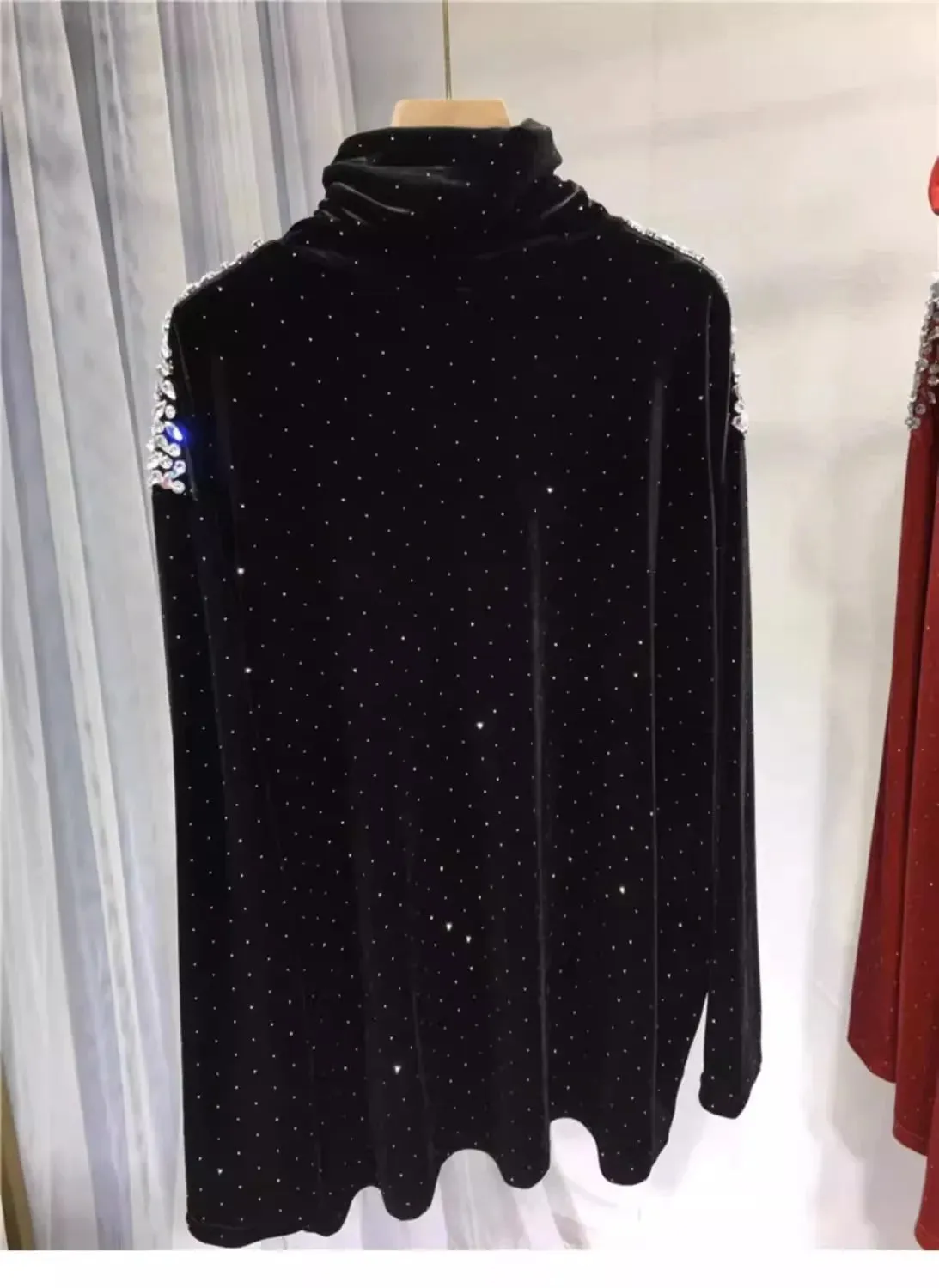 Pre Order:  Luxury Beading Turtleneck T-Shirt