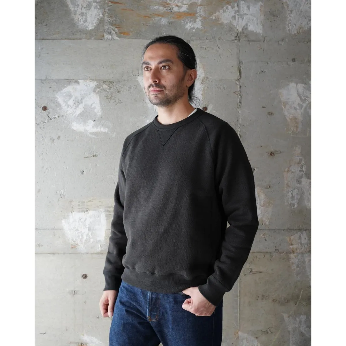 Pullover Crewneck Double Heavyweight French Terry Sumi Black