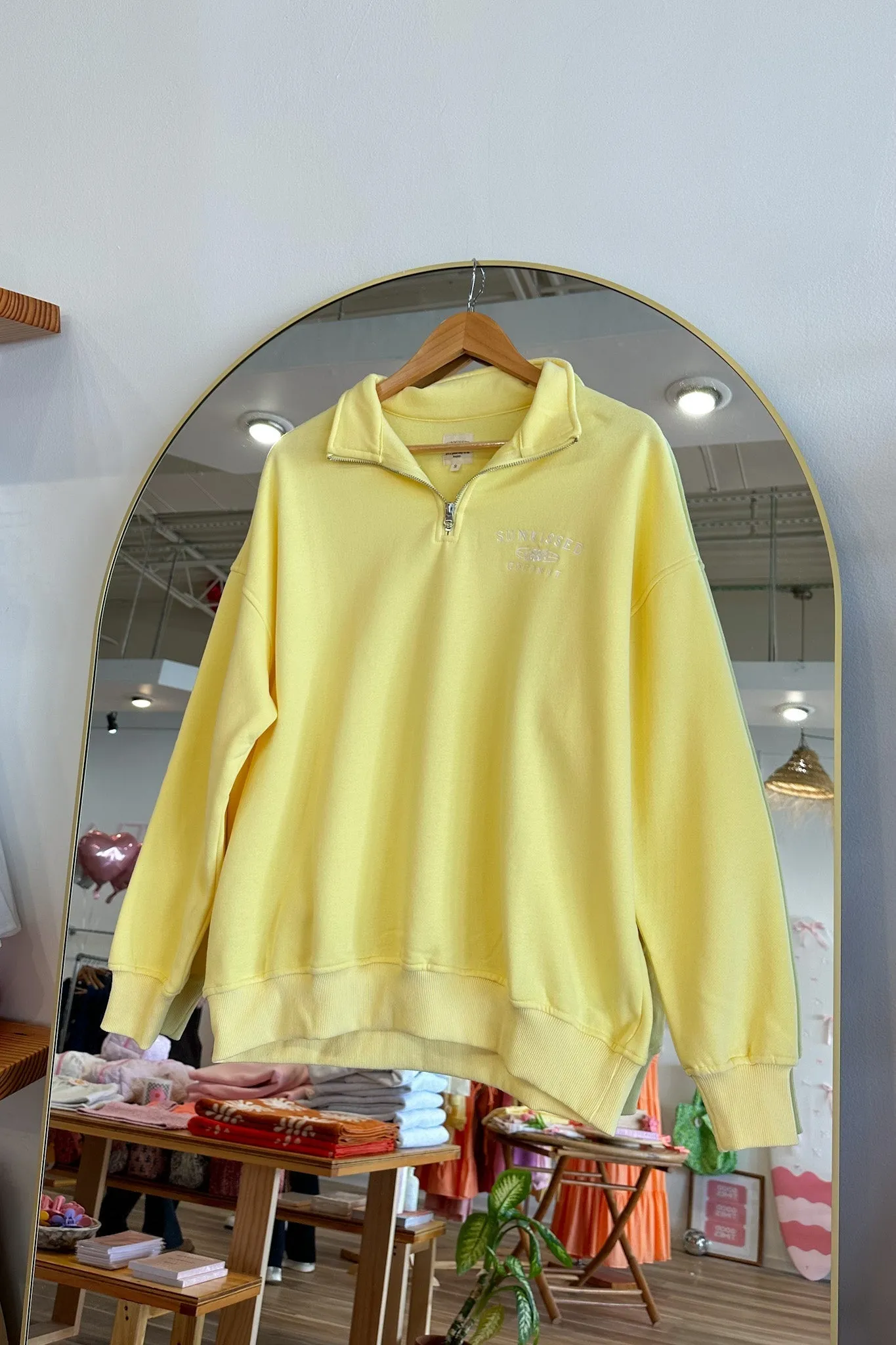 Quarter Zip Pullover in Yellow | Restocked