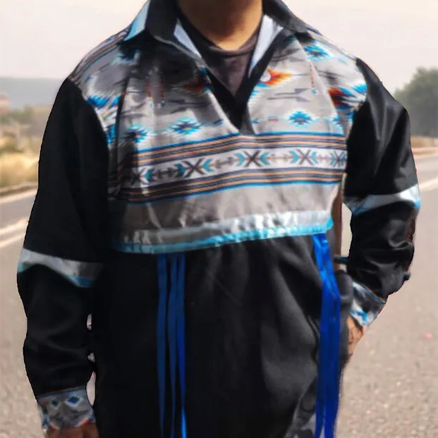 Ribbon Shirt ( Turquoise and Black )