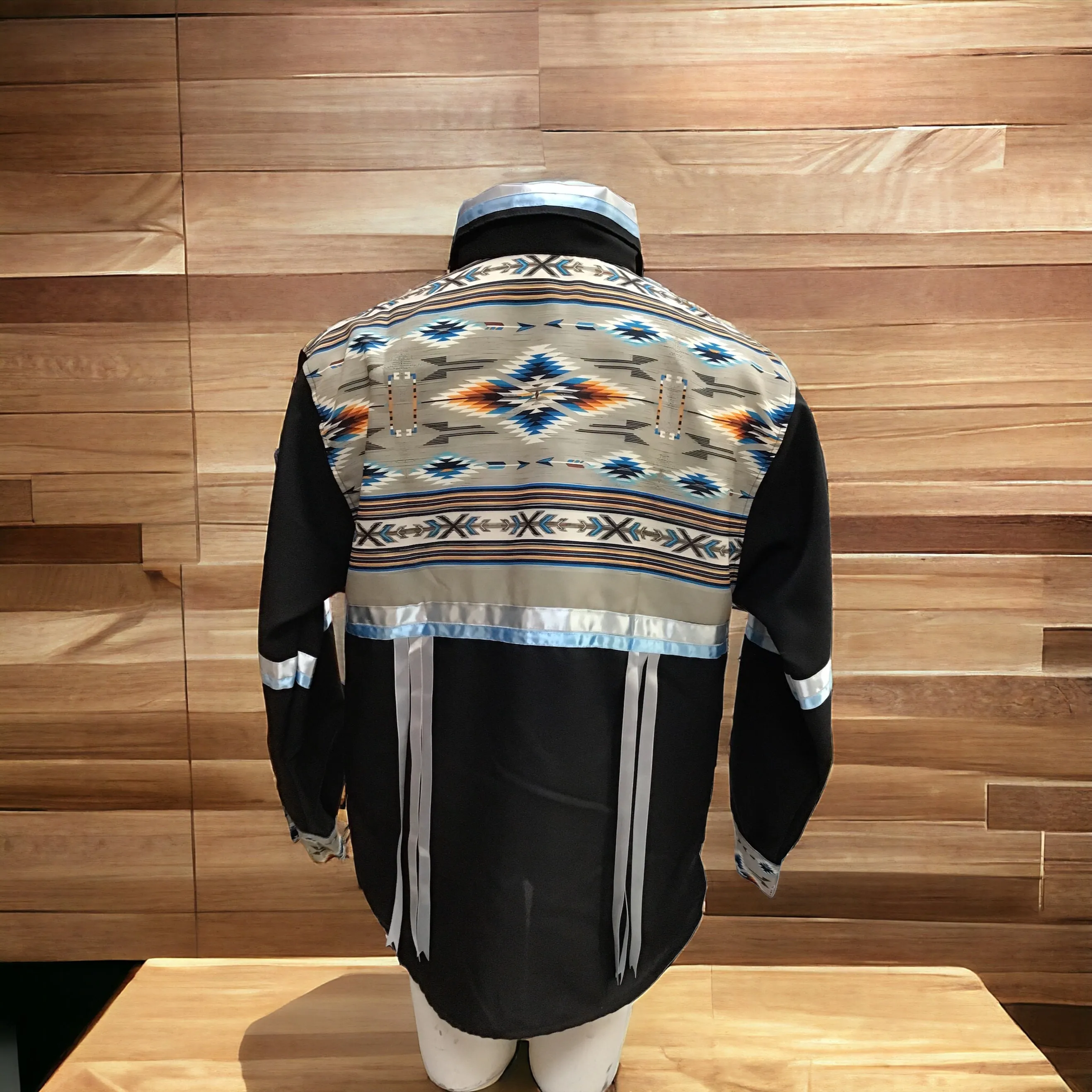 Ribbon Shirt ( Turquoise and Black )