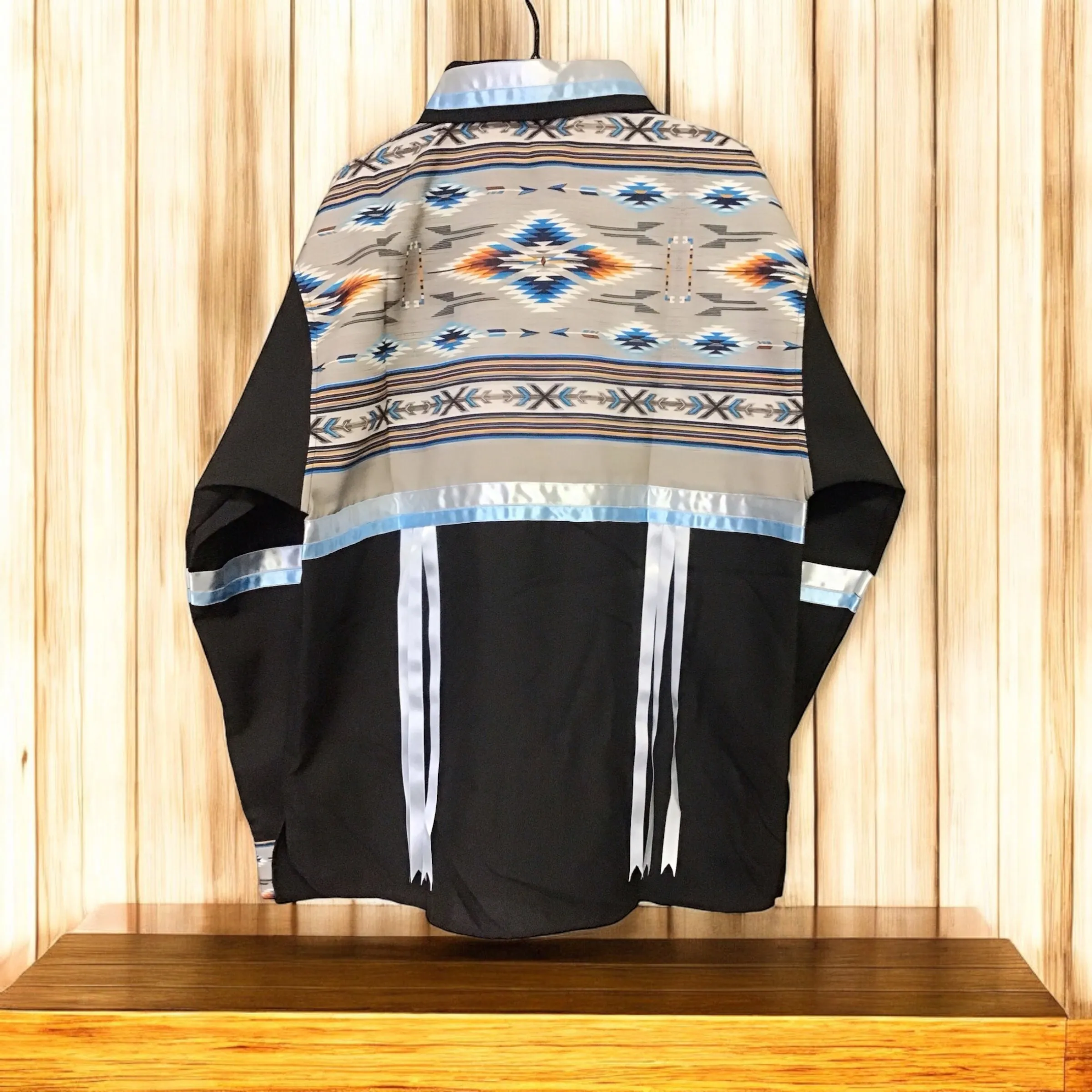 Ribbon Shirt ( Turquoise and Black )