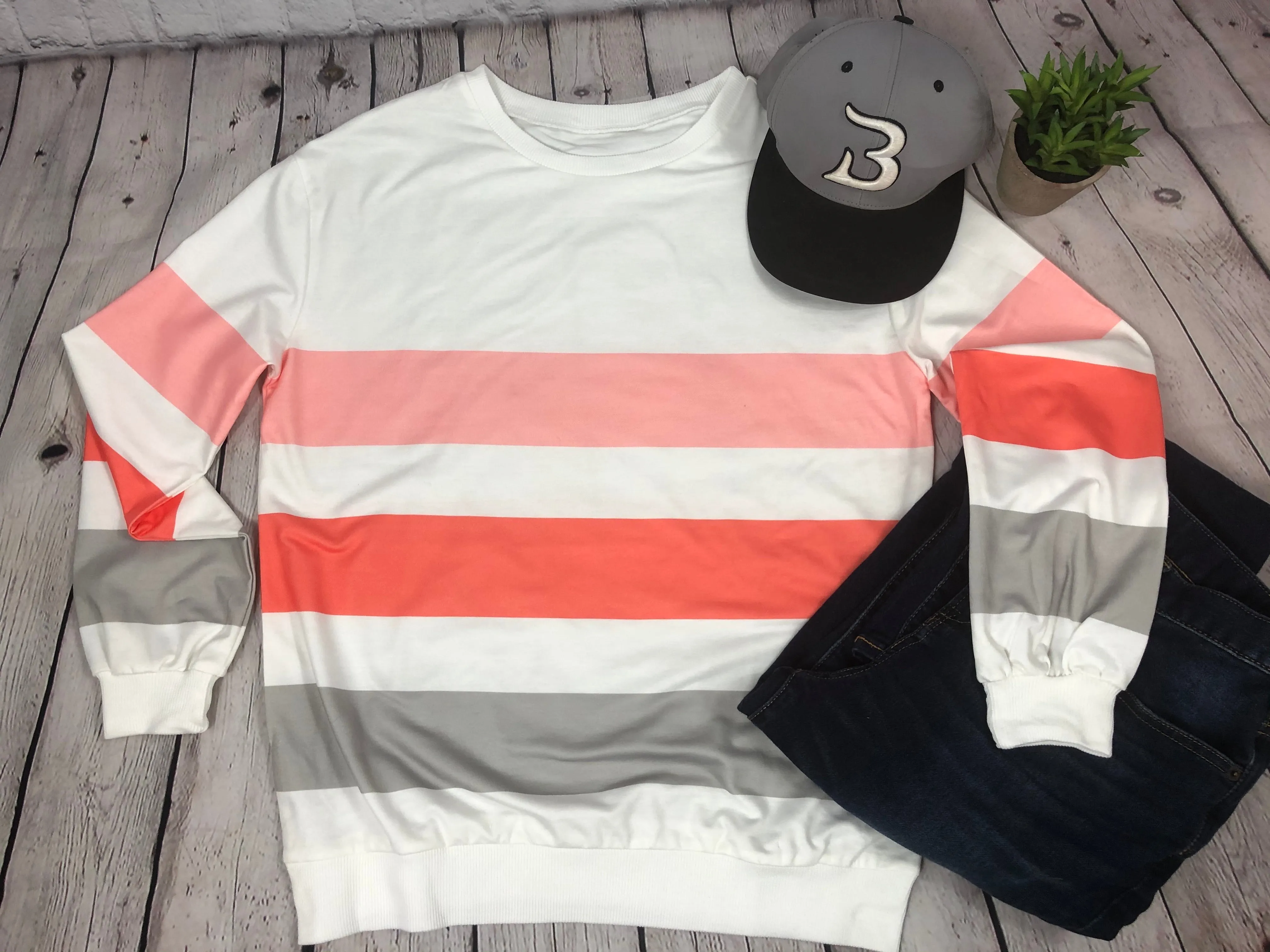 Sara Pastel Stripe Pullover