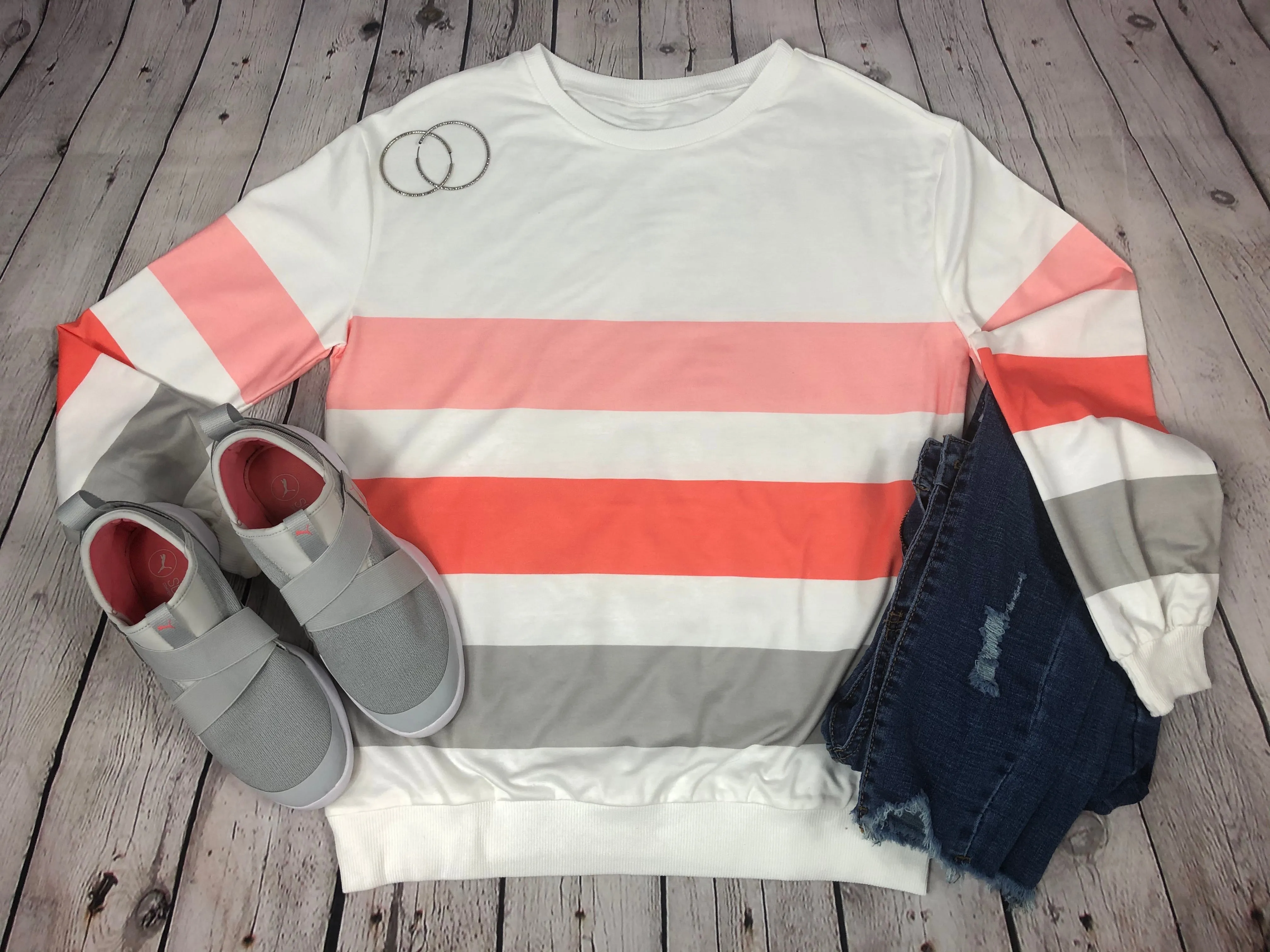 Sara Pastel Stripe Pullover