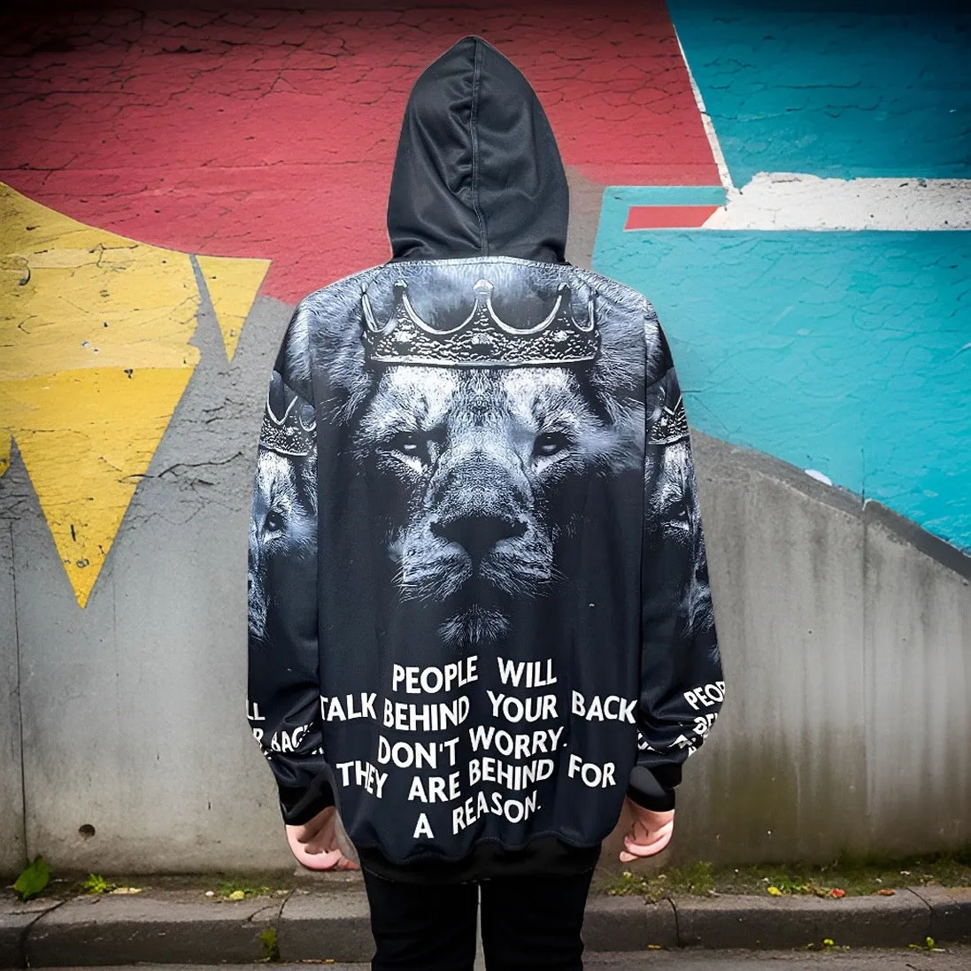 ^TALK BEHIND^ ~LION~ PULLOVER HOODIES (FLEECE LINED)
