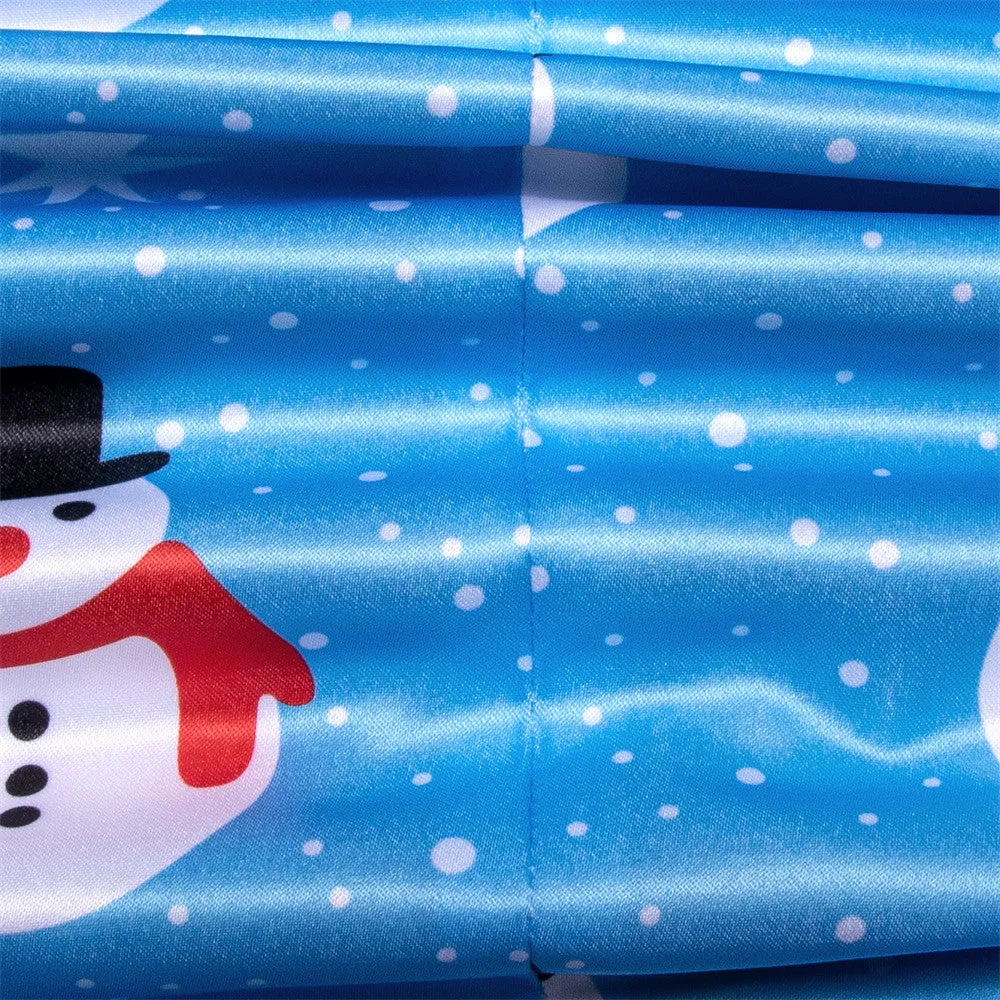Ties2you Mens Silk Suit Jacket Sky Blue Snowman Christmas Festival Suit