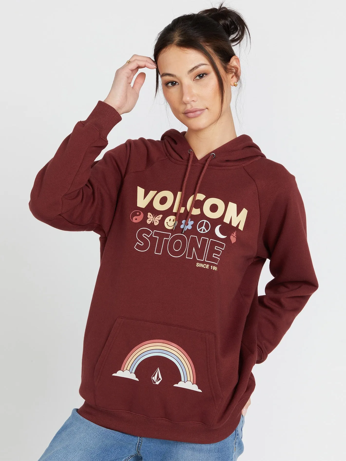 Truly Stoked Boyfriend Pullover - Cayenne
