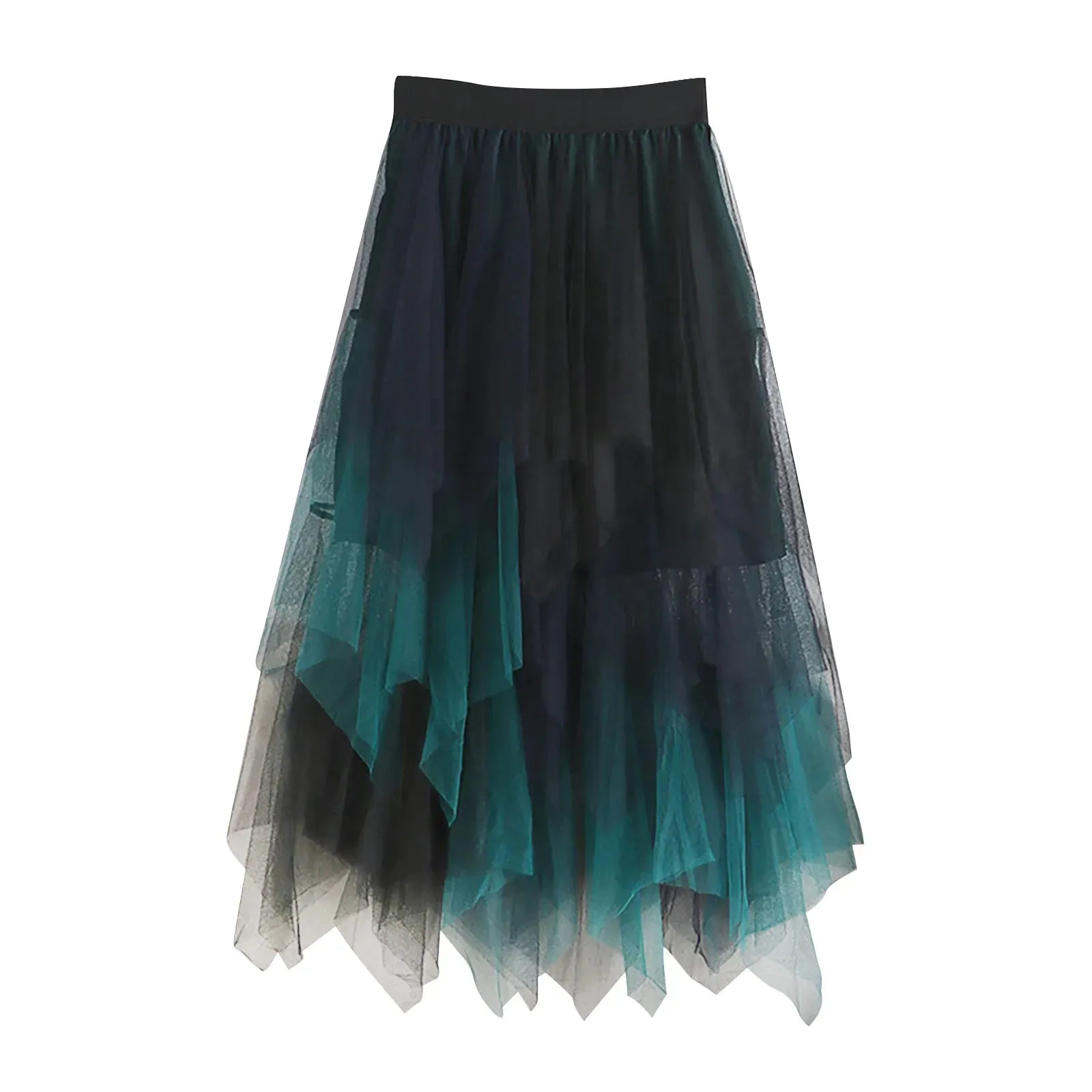 Uniwim Love Printed Women Elegant Lace Skirt Medium Length Tulle Skirt High Waist A Line Beach Skirt  Party Performance Midi Skirts