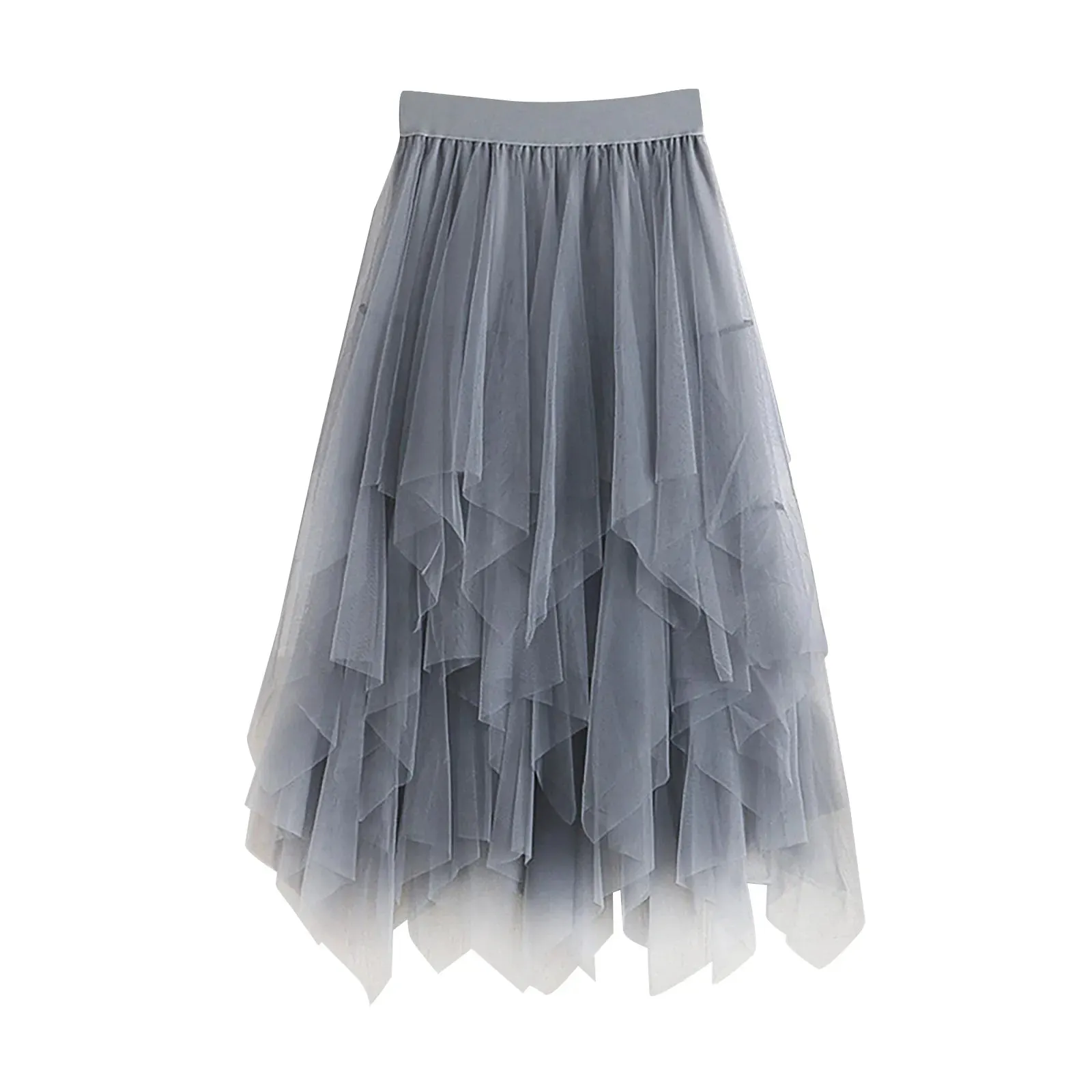 Uniwim Love Printed Women Elegant Lace Skirt Medium Length Tulle Skirt High Waist A Line Beach Skirt  Party Performance Midi Skirts