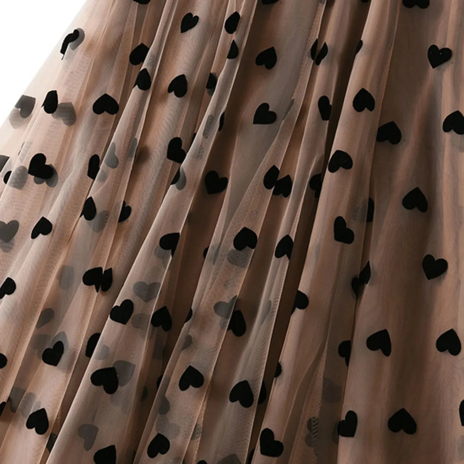 Uniwim Love Printed Women Elegant Lace Skirt Medium Length Tulle Skirt High Waist A Line Beach Skirt  Party Performance Midi Skirts