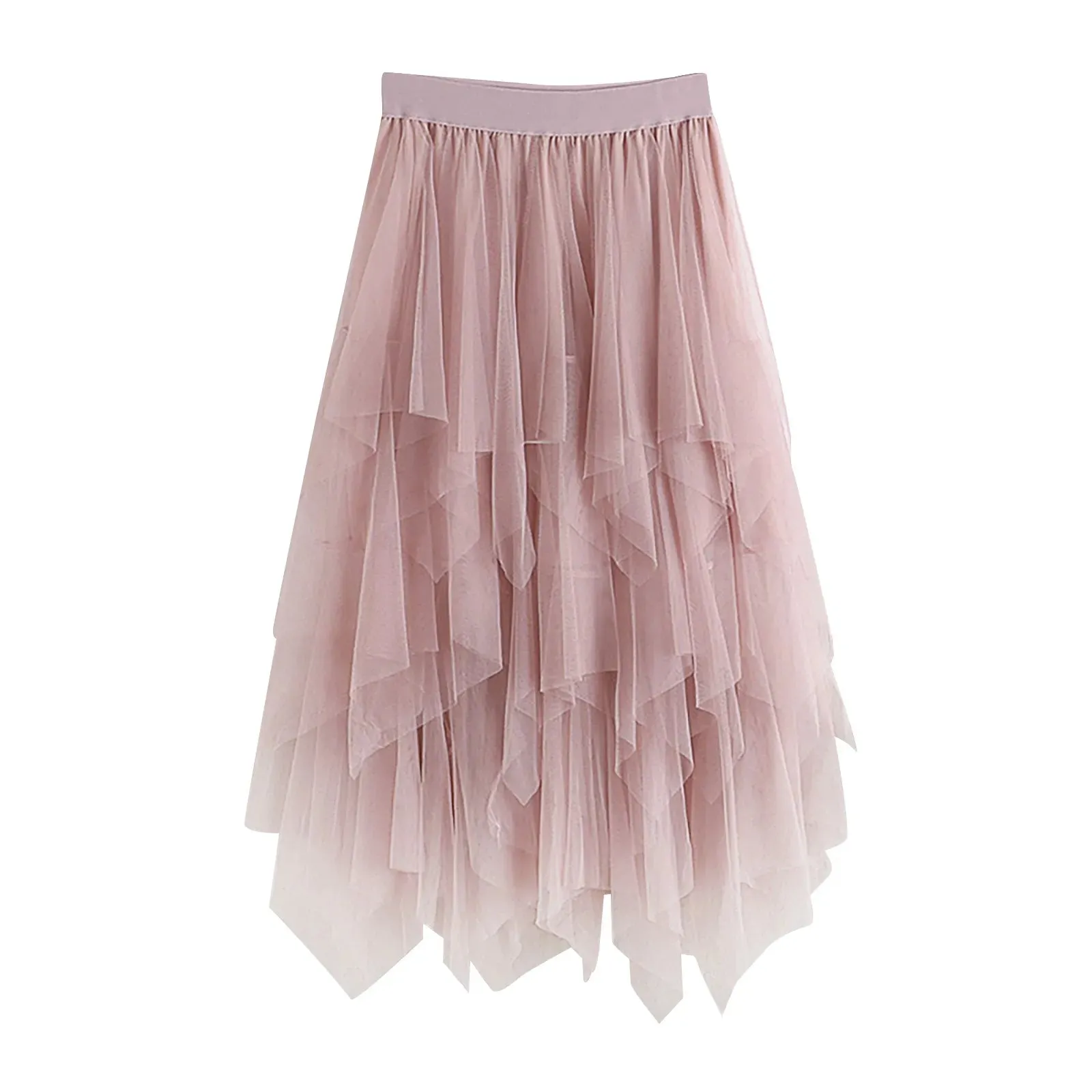 Uniwim Love Printed Women Elegant Lace Skirt Medium Length Tulle Skirt High Waist A Line Beach Skirt  Party Performance Midi Skirts