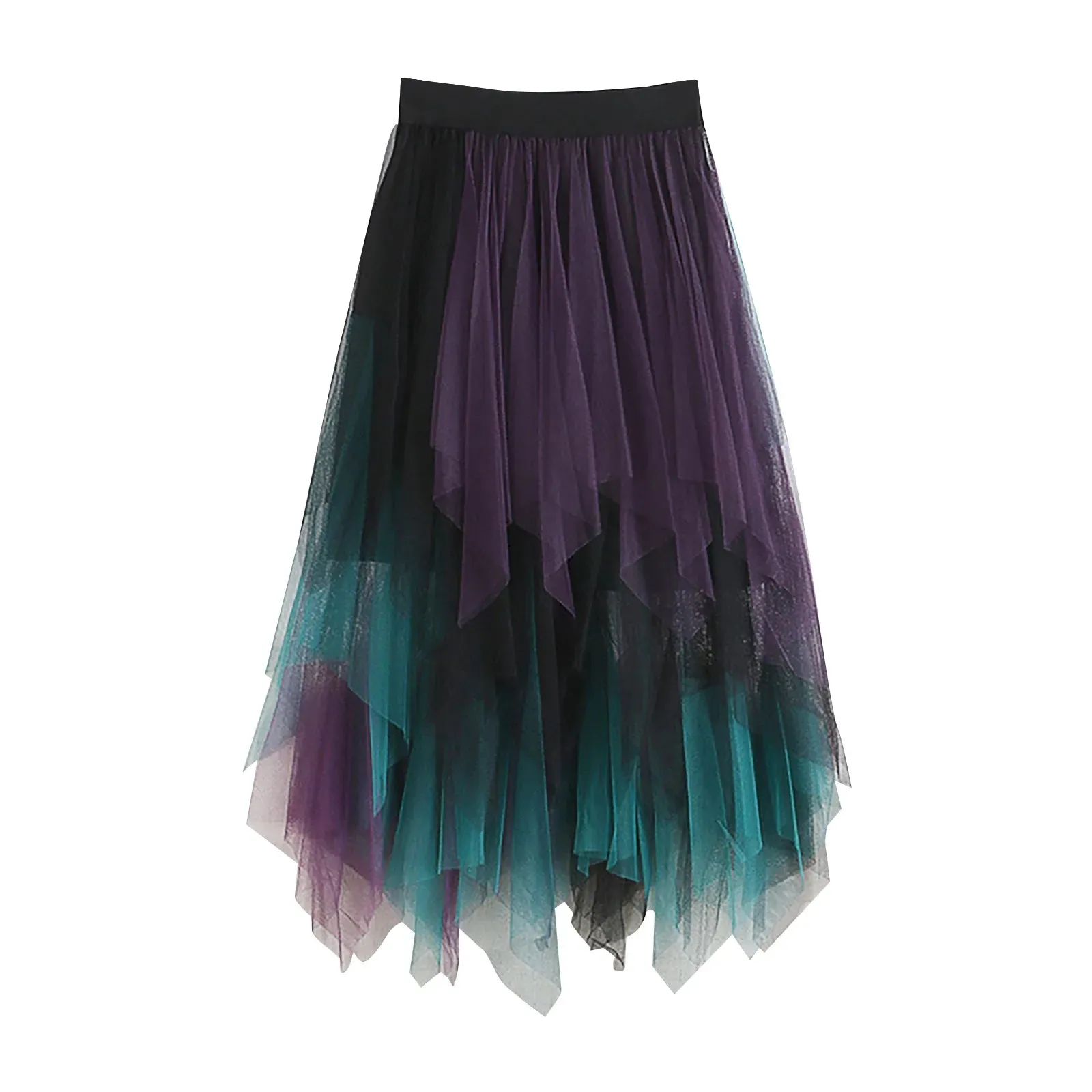 Uniwim Love Printed Women Elegant Lace Skirt Medium Length Tulle Skirt High Waist A Line Beach Skirt  Party Performance Midi Skirts