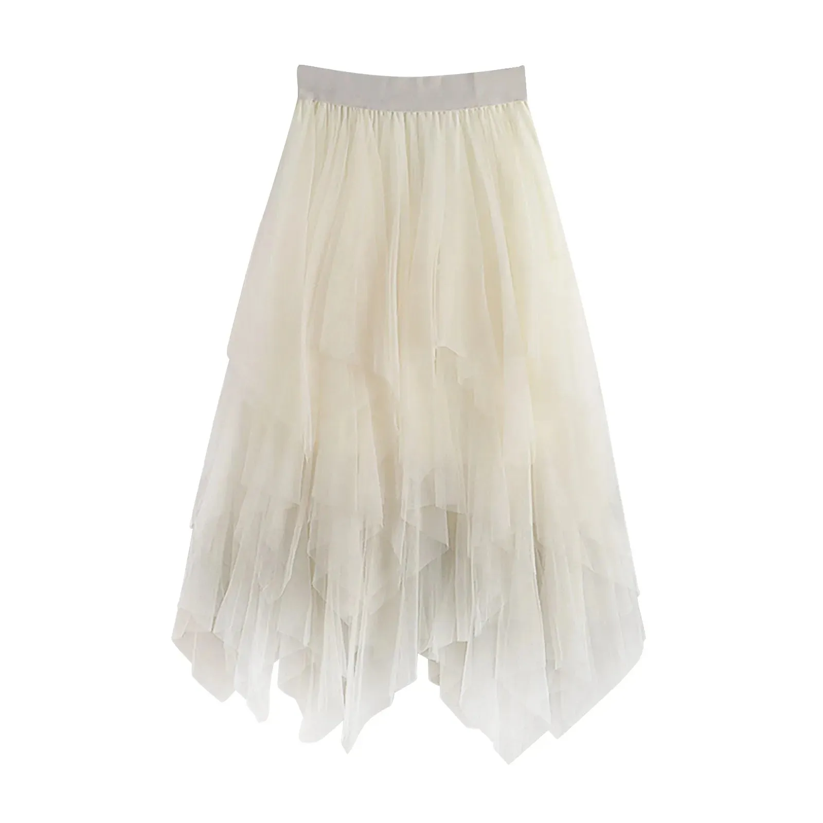 Uniwim Love Printed Women Elegant Lace Skirt Medium Length Tulle Skirt High Waist A Line Beach Skirt  Party Performance Midi Skirts
