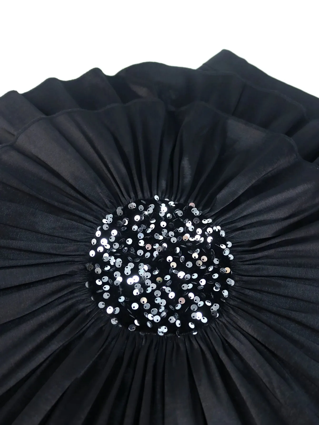Uniwim Women Black Skirt with Big Flower Sequins High Waist Fitted Midi Skirt for Party Club Bodycon Femme Birthday Date Out