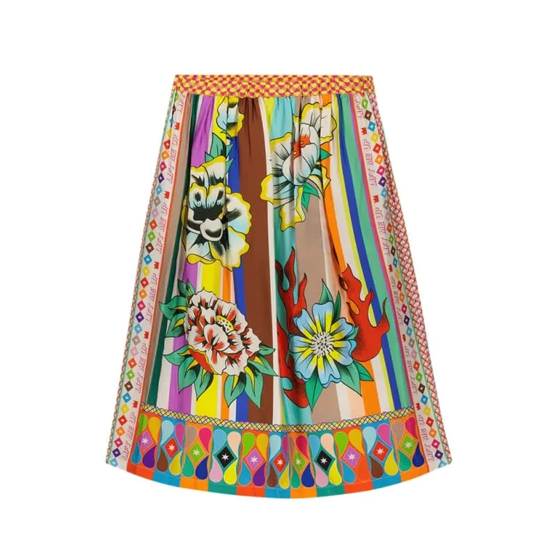 Vanessa Flowers Printed Midi Skirt