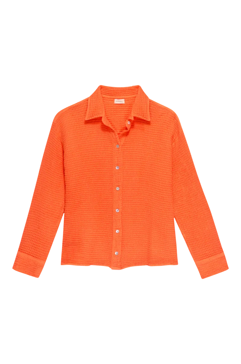 Waffle Button Down Rhubarb