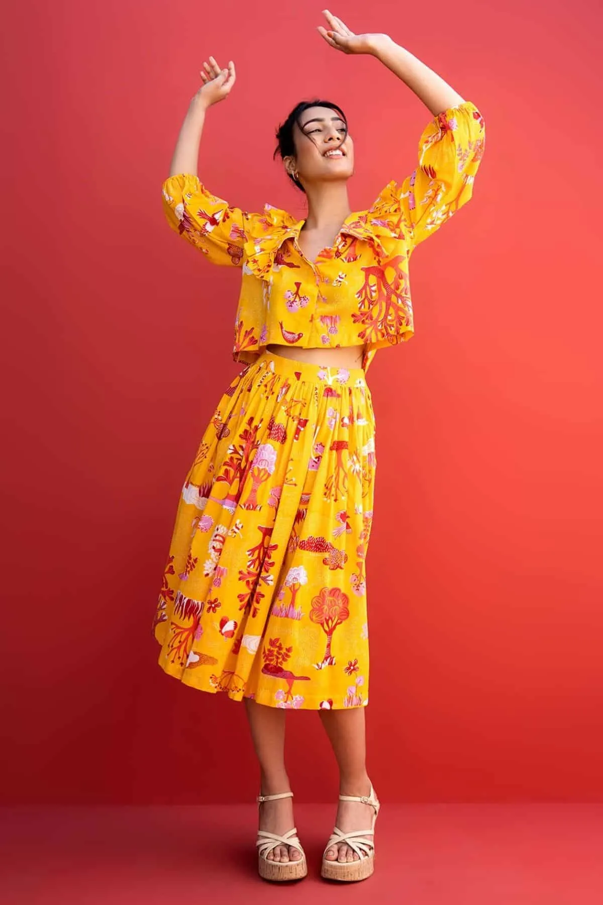 Wonderland Midi Skirt (Hello Yellow)