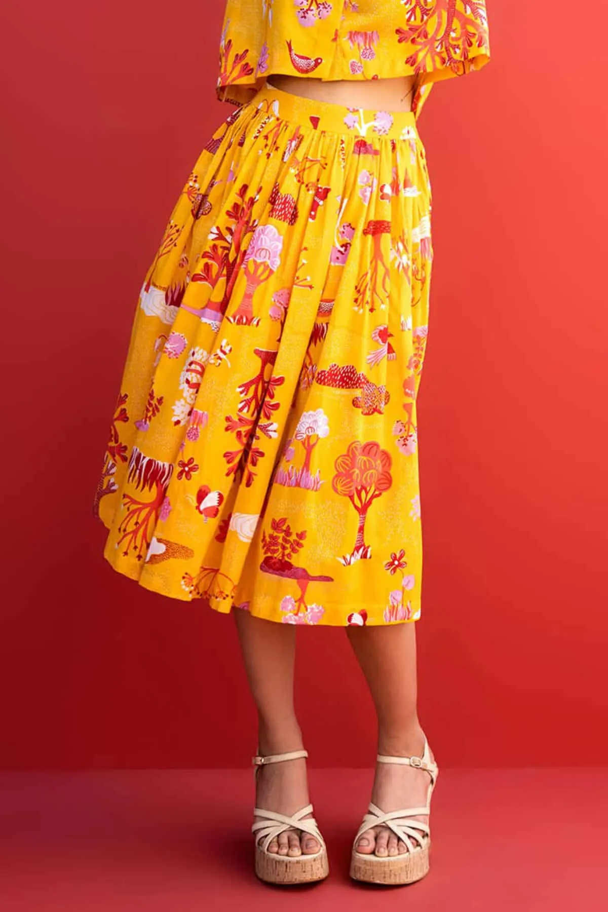 Wonderland Midi Skirt (Hello Yellow)