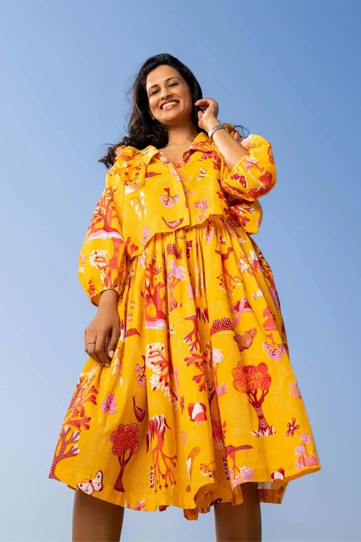 Wonderland Midi Skirt (Hello Yellow)